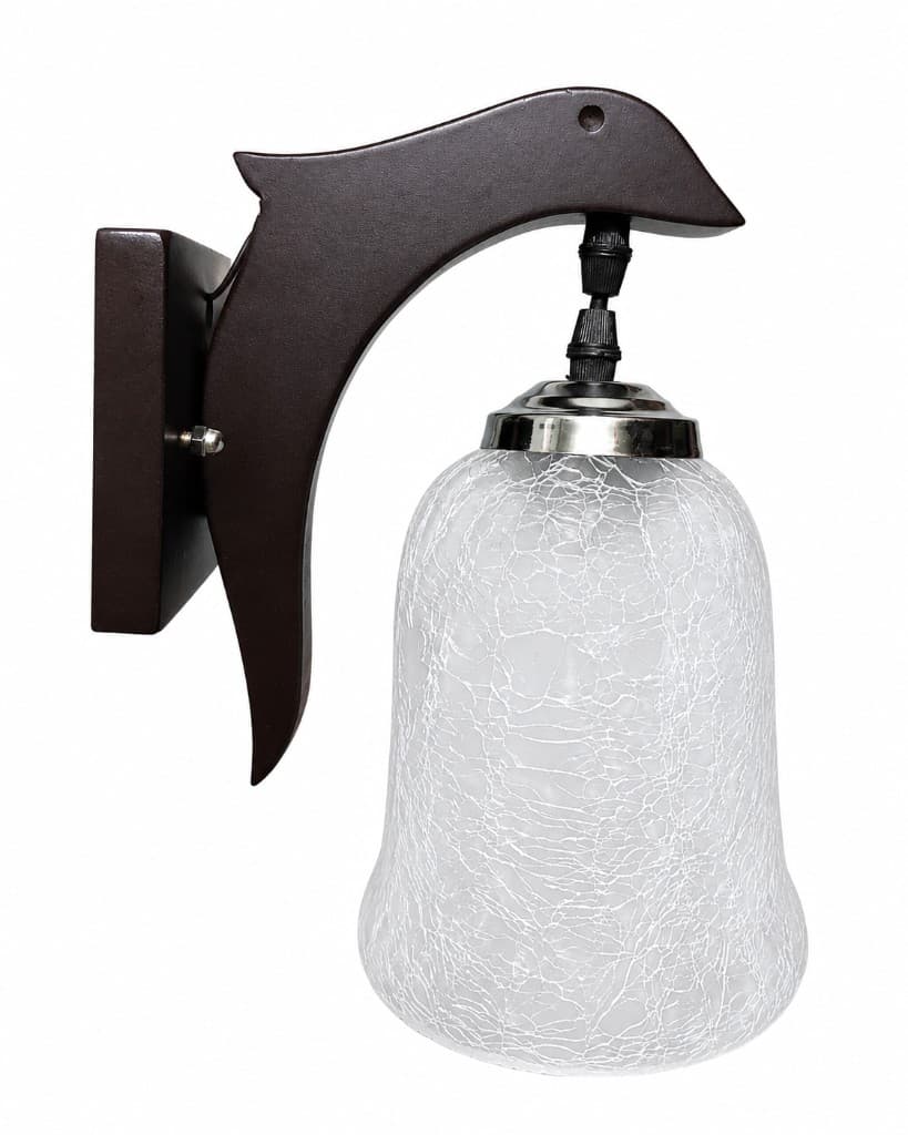 Sculptural Dolphin Wall Sconce with Crackle Glass 1