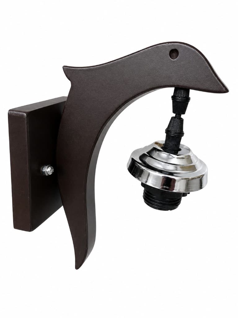 Sculptural Dolphin Wall Sconce with Crackle Glass 3