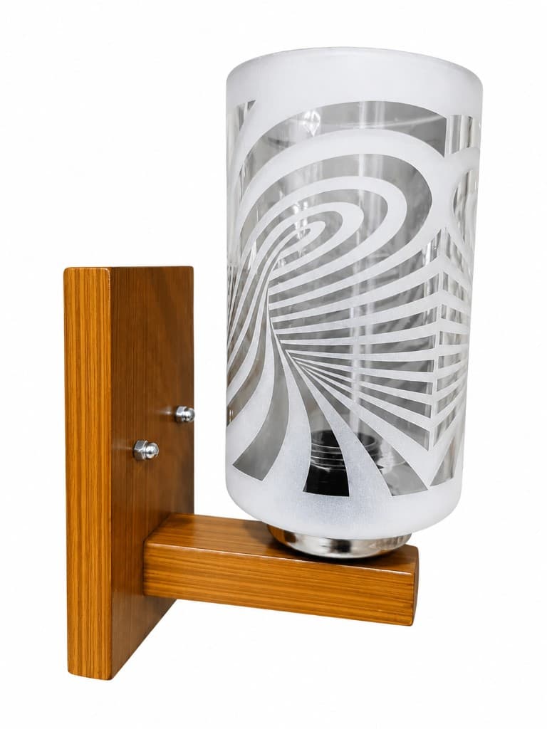 Geometric Frosted Cylinder Wall Sconce 1