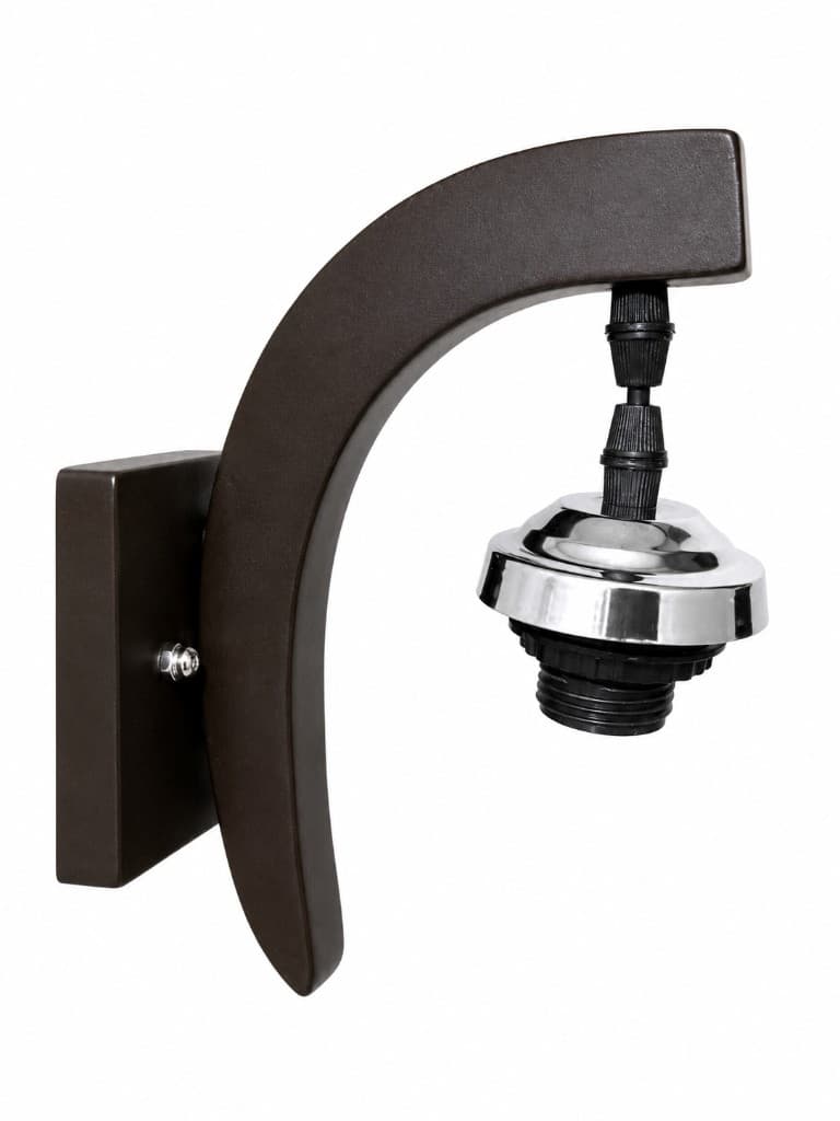 Curved Wood Wall Sconce with Amber Glass Shade 2