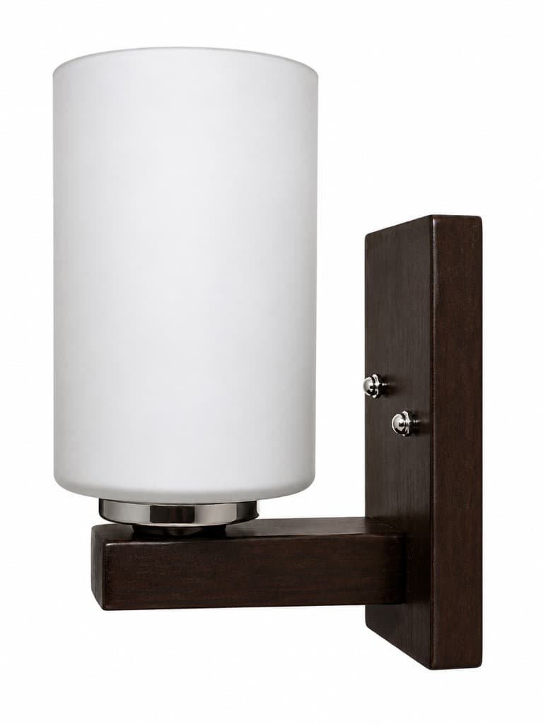 Minimalist Cylinder Frosted Glass Wood Wall Sconce 3