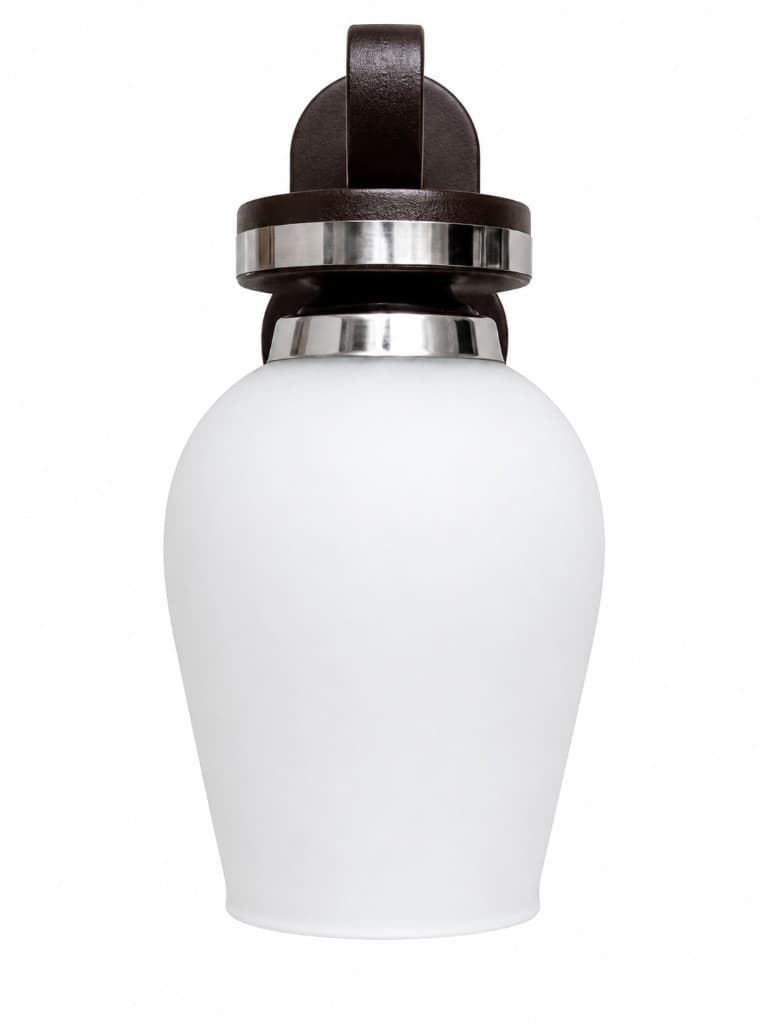 Frosted Urn Wall Sconce with Chrome Accents 1