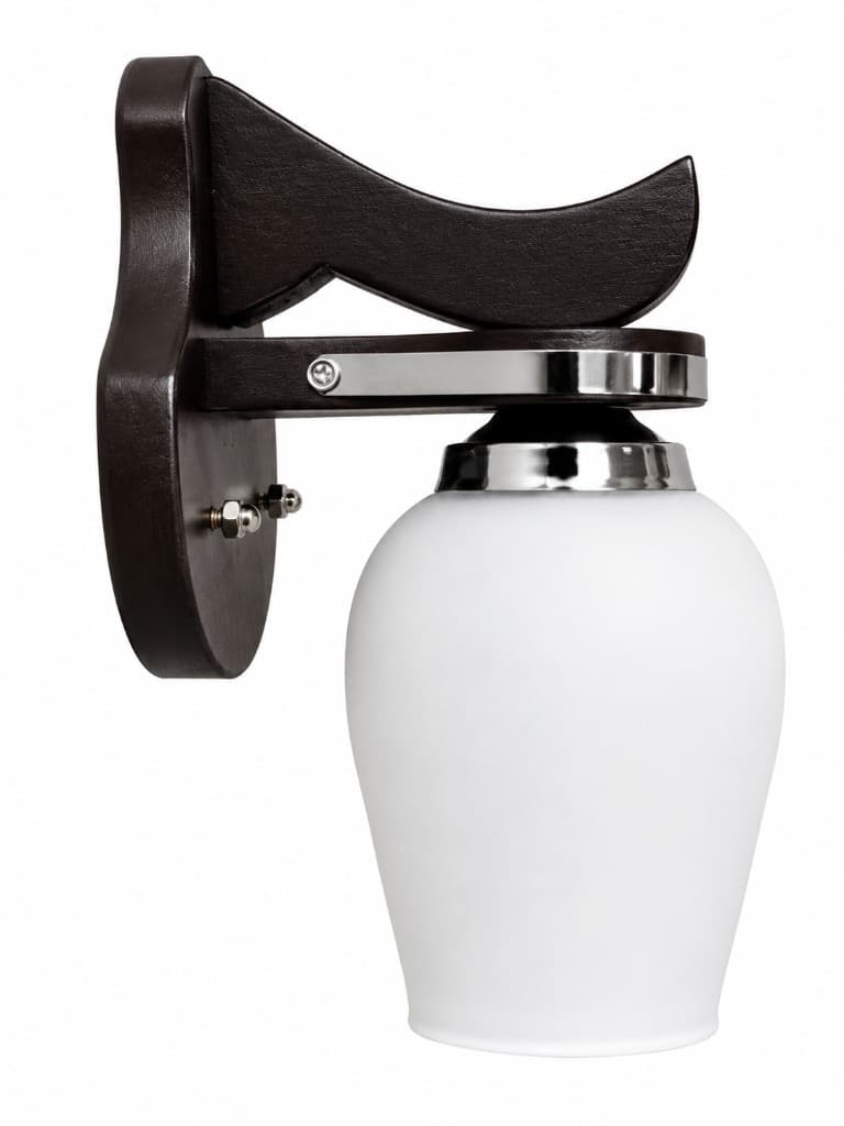 Frosted Urn Wall Sconce with Chrome Accents 2