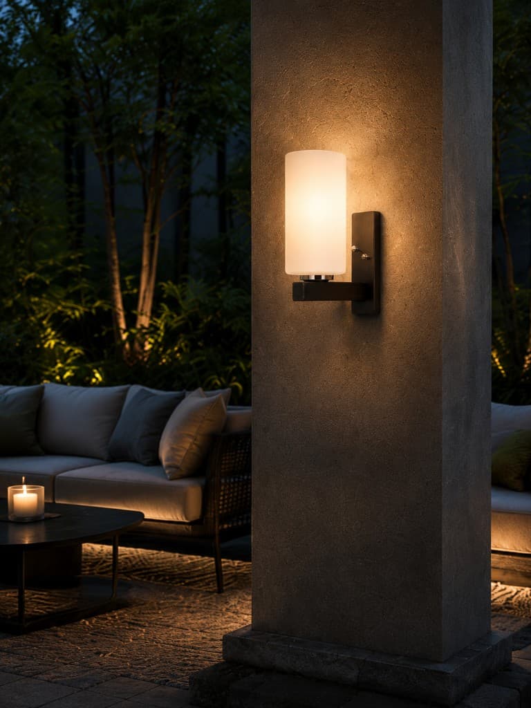 Minimalist Cylinder Frosted Glass Wood Wall Sconce 1