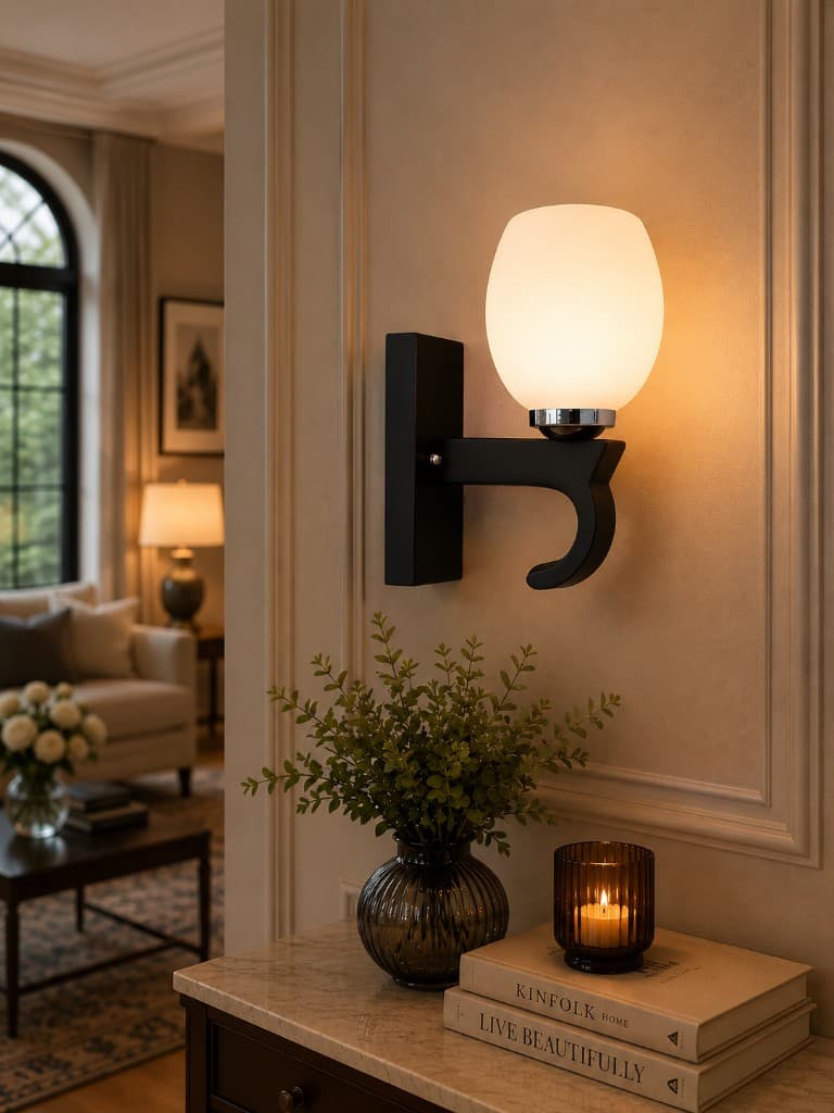 Modern Frosted Globe Wall Sconce